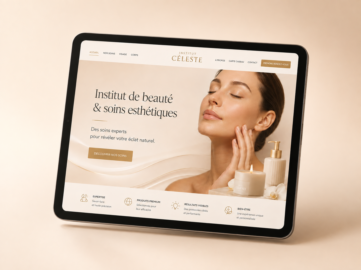 Exemple de site pour institut esthétique