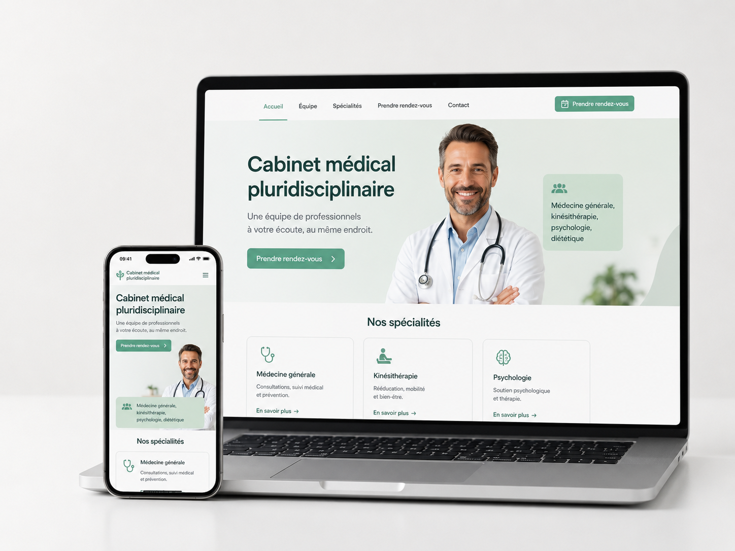 Exemple de site pour cabinet médical