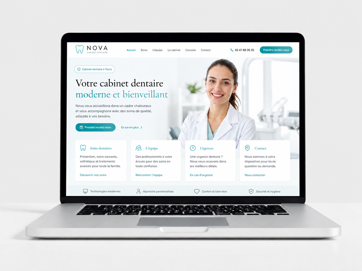 Exemple de site pour cabinet dentaire