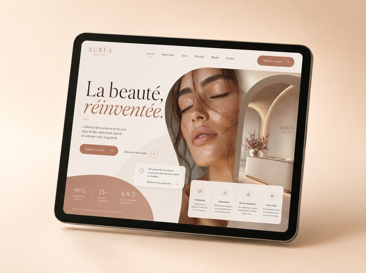 Exemple de site pour institut esthétique